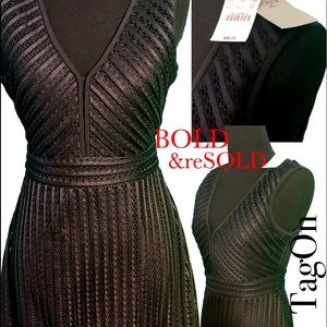 J. Crew Rib Caged Imprint Petit Mini Black Dress